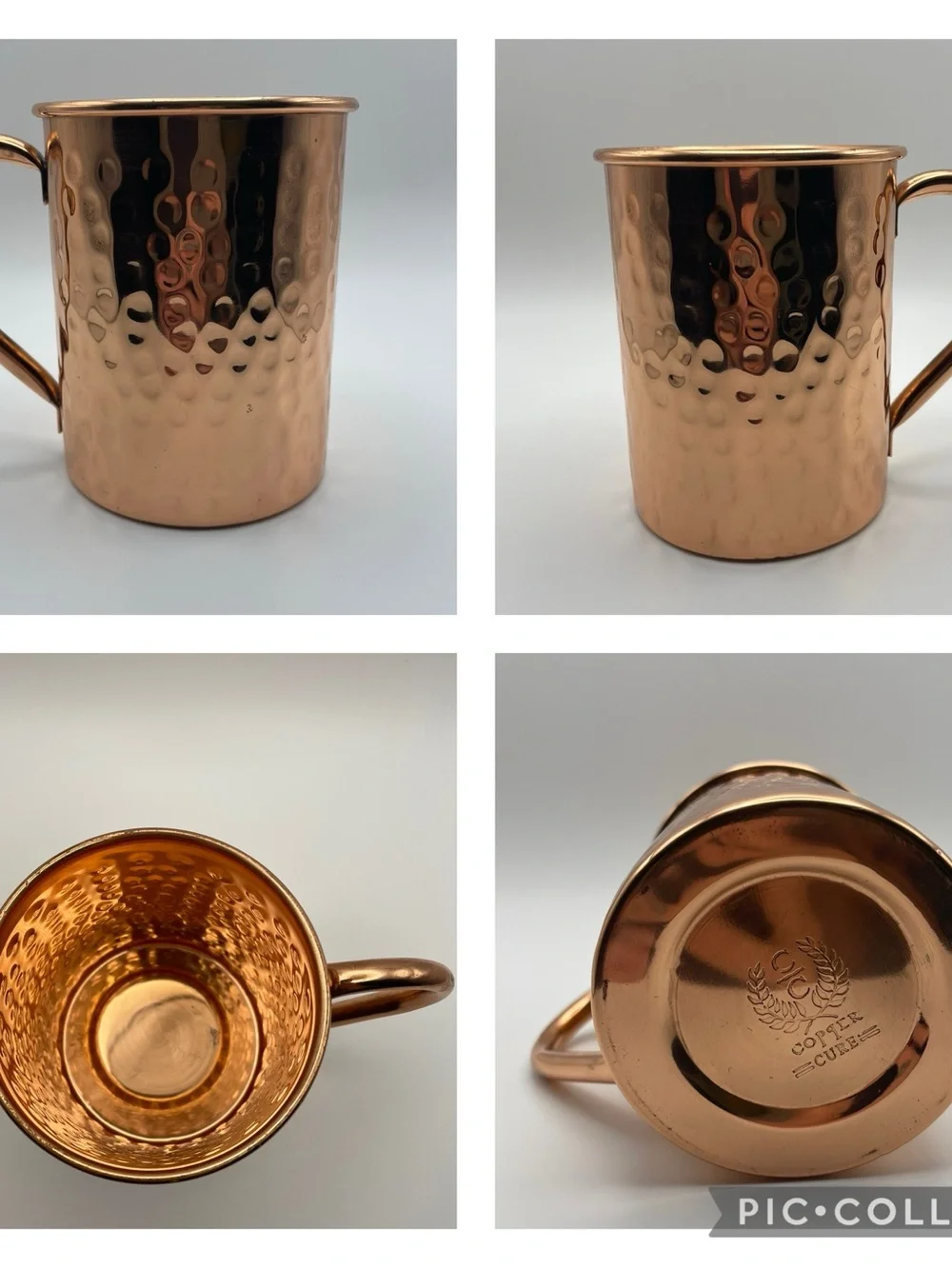 Copper Cure 100% Copper Mugs with Straws (4)